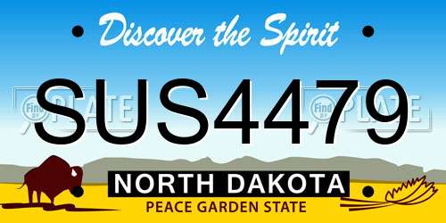 SUS4479 North Dakota License Plate