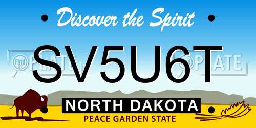 SV5U6T North Dakota License Plate