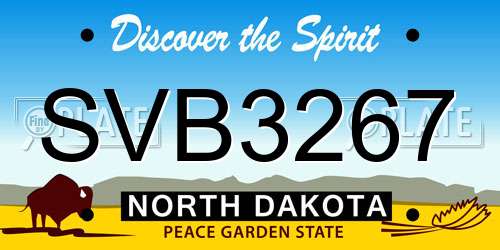 SVB3267 North Dakota License Plate