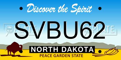 SVBU62 North Dakota License Plate
