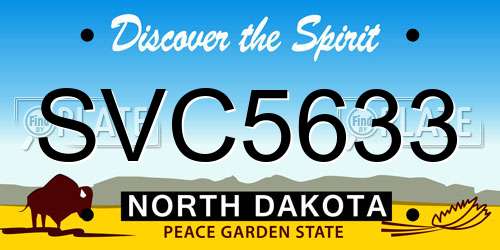 SVC5633 North Dakota License Plate