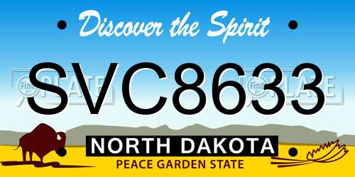 SVC8633 North Dakota License Plate