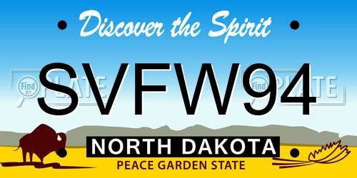 SVFW94 North Dakota License Plate