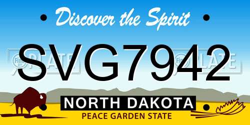 SVG7942 North Dakota License Plate