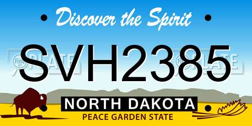 SVH2385 North Dakota License Plate