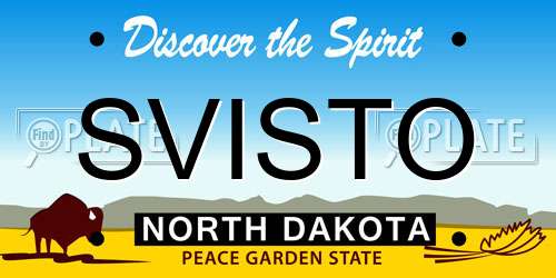 SVISTO North Dakota License Plate