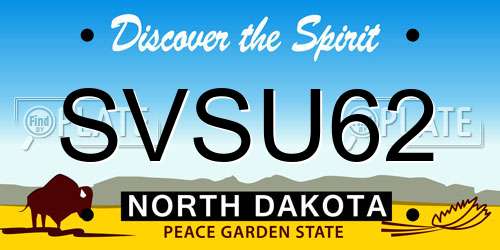 SVSU62 North Dakota License Plate