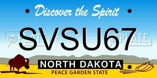 SVSU67 North Dakota License Plate