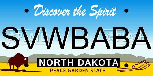 SVWBABA North Dakota License Plate