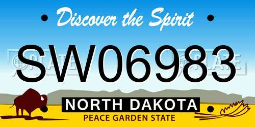 SW06983 North Dakota License Plate