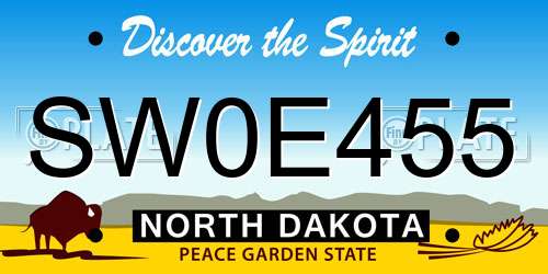 SW0E455 North Dakota License Plate