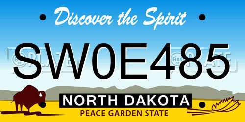 SW0E485 North Dakota License Plate