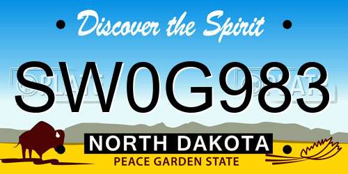 SW0G983 North Dakota License Plate