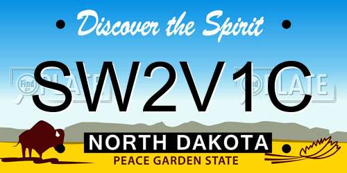 SW2V1C North Dakota License Plate