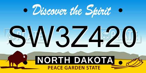 SW3Z420 North Dakota License Plate