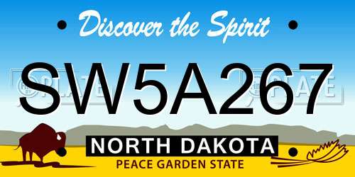 SW5A267 North Dakota License Plate