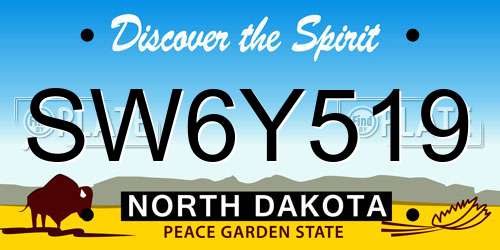 SW6Y519 North Dakota License Plate