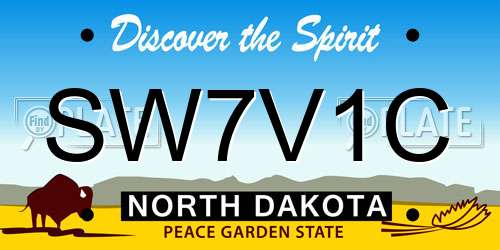 SW7V1C North Dakota License Plate