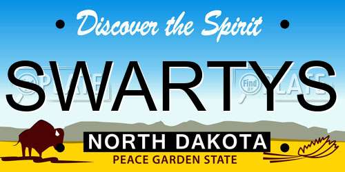 SWARTYS North Dakota License Plate