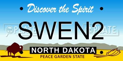 SWEN2 North Dakota License Plate
