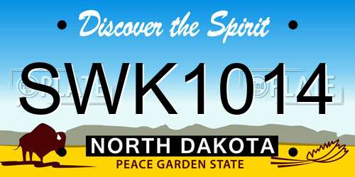 SWK1014 North Dakota License Plate
