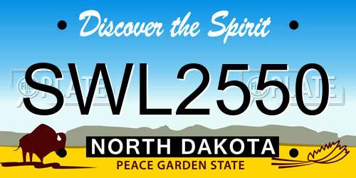 SWL2550 North Dakota License Plate