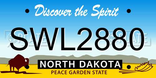 SWL2880 North Dakota License Plate