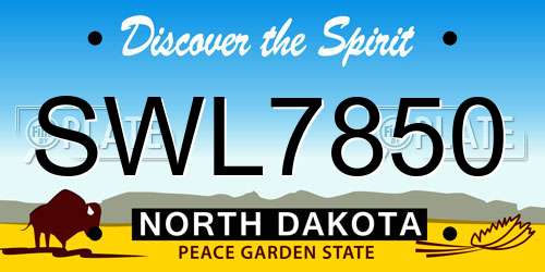 SWL7850 North Dakota License Plate