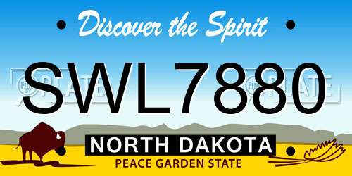 SWL7880 North Dakota License Plate