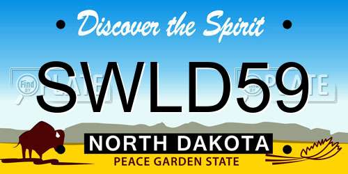 SWLD59 North Dakota License Plate