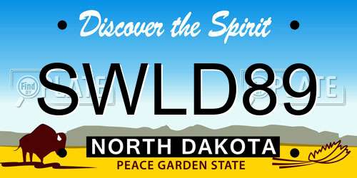 SWLD89 North Dakota License Plate