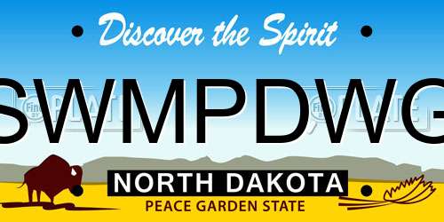 SWMPDWG North Dakota License Plate