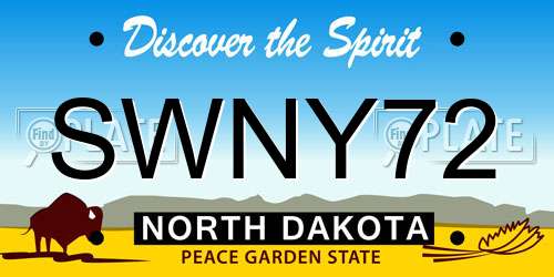 SWNY72 North Dakota License Plate