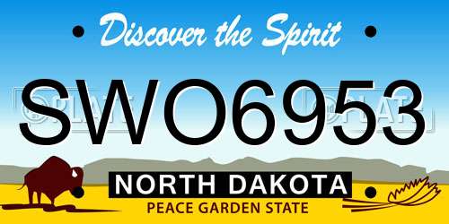 SWO6953 North Dakota License Plate