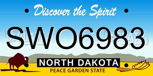 SWO6983 North Dakota License Plate