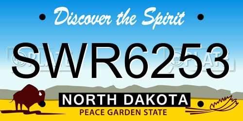 SWR6253 North Dakota License Plate