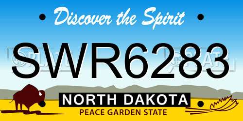 SWR6283 North Dakota License Plate