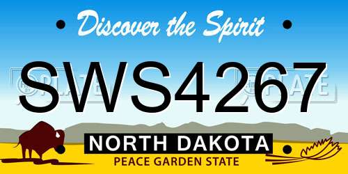 SWS4267 North Dakota License Plate