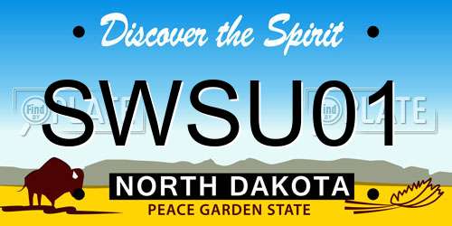 SWSU01 North Dakota License Plate