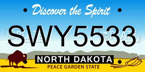 SWY5533 North Dakota License Plate
