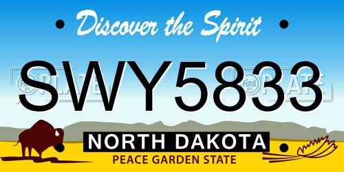 SWY5833 North Dakota License Plate