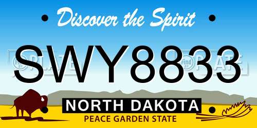 SWY8833 North Dakota License Plate