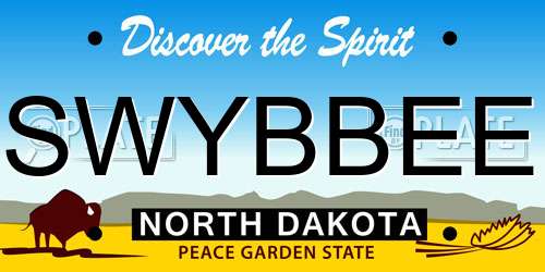 SWYBBEE North Dakota License Plate