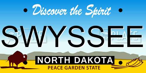 SWYSSEE North Dakota License Plate