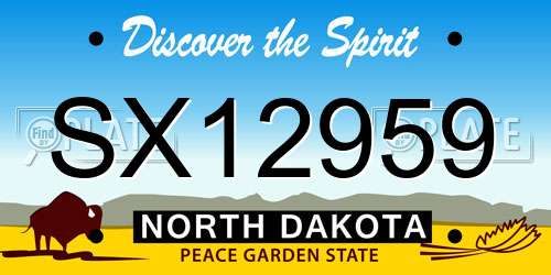 SX12959 North Dakota License Plate
