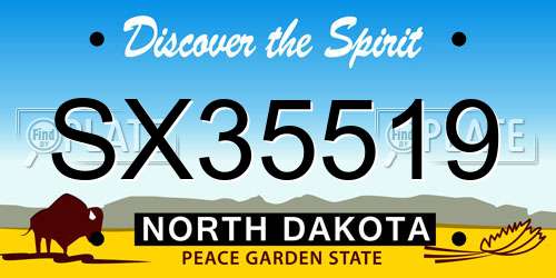 SX35519 North Dakota License Plate