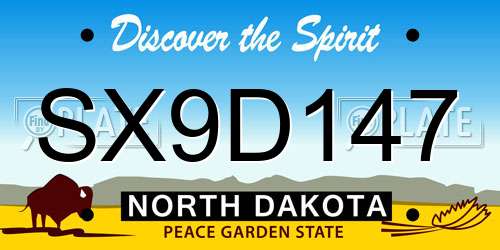 SX9D147 North Dakota License Plate