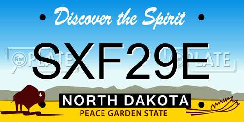 SXF29E North Dakota License Plate