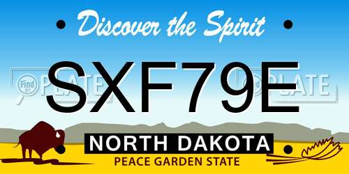 SXF79E North Dakota License Plate