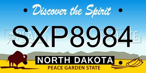 SXP8984 North Dakota License Plate